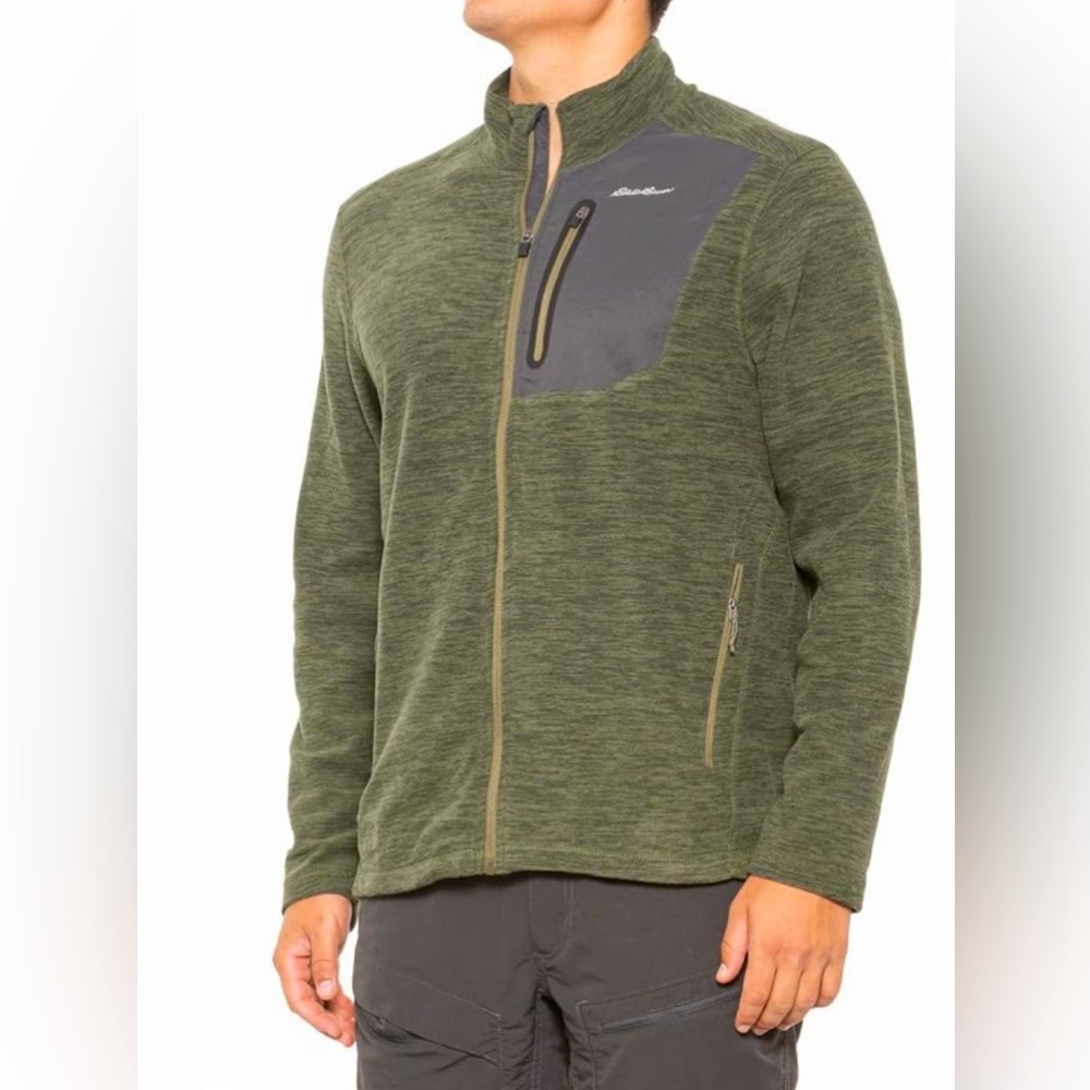 EDDIE BAUER NWOT MEN’S CLOUD LAYER PRO FULL ZIP FLEECE IN FADED OLIVE SZ XL